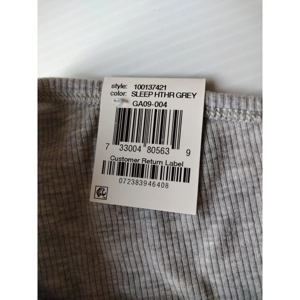 Jenni‎ Women's Large Ribbed Knit  Thong Panty Underwear, Gray Heather